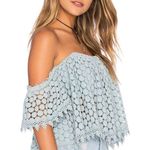 Tularosa Amelie Lace Crochet Mint Blue Crop Top Photo 2