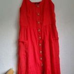 Mlle Gabrielle  Dress Red Sundress Button Down Boho Flowy Size XL Photo 2