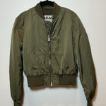Garage ‎ Olive Green Bomber Jacket Quilted Lining Street Style  Lightweight P/S Photo 0