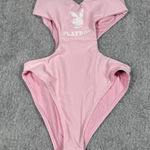 Playboy B22 New Womens  🐰Light Pink One Piece Swimsuit with Chain Straps size Xs Photo 0