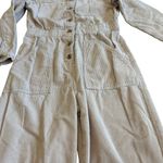 Celebrity Pink Light Corduroy Jumpsuit Long Sleeve Wide Leg 100% Cotton Medium Photo 3