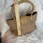 Kate Spade tweed wool burlap and patent leather large Slouchy Satchel tote Photo 12