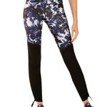 Fabletics  XL Leggings High Waisted‎ Blue Floral Print Black Contrast Ruched 1036 Photo 0