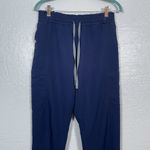 FIGS  Women M Tall Navy Blue Zamora Jogger Scrub Pants Drawstring Waist Pockets Photo 2