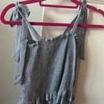 Princess Polly  Blue Ruched Tie Top Photo 1