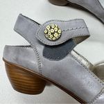 Reiker Grey Leather Artsy Mary Jane Heels Womens 9.5 Lagenlook Casual Funky Gray Photo 1