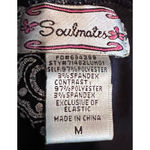 Soulmates  Women's Shoulder Tie Blue Embroidered‎ Sleeveless Blouse Size M Photo 2