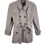 Kenneth Cole Reaction Tan Wool Blend Double Breasted Buttoned Belted Pea Coat XL Photo 0