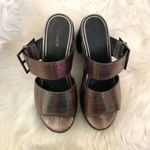Topshop Della Iridescent Mermaid Snake Textured Chunky Platform Mule Sandals Photo 3