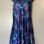Expressions By California Dynasty navy floral satin nighty Blue Size M Photo 0