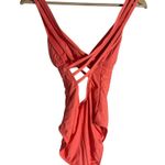 La Blanca Coral Reef Pink Island Goddess Cross-Back One Piece V-Neck Swimsuit 2 Photo 7