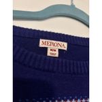Merona  Women M/M Blue Fair Isle Pattern Crew Neck‎ Long Sleeve Sweater Photo 4