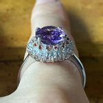 Rose de France Amethyst Red Garnet Sterling Silver Cocktail Ring Size 9 Purple Photo 1