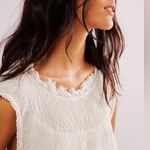 Free People  Shea Solid Mini Dress in Ivory M Photo 4