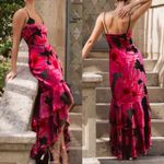 Hutch  Floral Ruffle Velvet High-Low Maxi Dress Size US 12 Photo 7