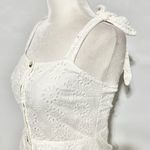 ZARA Eyelet Tie Strap Button Front Mini Dress 7521/341/250 White Size Medium Photo 9