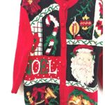 Vintage Heirloom Collectibles Knitted
Christmas Sweater Cardigan Women's Sz S Red Photo 2