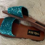 Mystique Boutique Mystique Blue Sequin Sandals Size 5 Photo 7