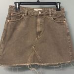 MNG by Mango Army Green Denim Skirt Photo 0