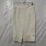 Magaschoni  Cream Tweed Front Zip Pencil Skirt Size 0 US Photo 3