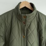 LL Bean Cozy Quilted Jacket Women Large Petite Green Olive Barn Riding Preppy Photo 1