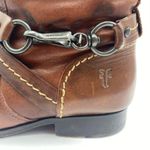 Frye Women's size 7.5 Brown Leather Molly Hook Ankle Boots Booties Chain Buckle Photo 4