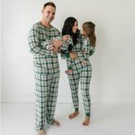 Little Sleepies bamboo pajamas pants noel plaid matching christmas holidays Green Photo 1
