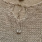 Loft 90s Linen Blend Cream Open Knit Earth Tone Slouchy Lightweight Sweater Large Photo 3