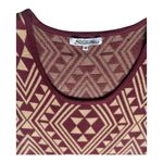Stilettos Stiletto medium sleeveless Bodycon maroon & beige Aztec Diamond Print mini Dress Photo 2