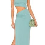 Michael Costello X revolve decked maxi dress in teal Photo 0