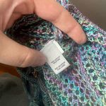 Versona  Accessories Open Knit Rainbow Crochet Drop Shoulder Sweater Size L Boho Photo 4