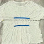 Free People FP Movement White Blue Short Sleeve Shirt Wool Oversized Top Size XS Photo 3