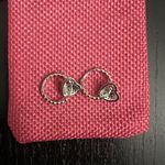 Real Solid 925 Silver Earrings Circle Hoop Jewelery For Women Heart Round Photo 1