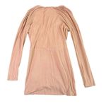 NBD Katia Mini Dress Long Sleeve Camel Tan Stretch Low Cut Size Small Women's Photo 6