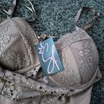 Iris  Lace Detail Jumpsuit in Tan Photo 1