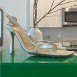 Bottega Veneta  White Stretch T Strap Heel Sandals Size 36 Photo 5