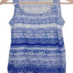 Loft Vintage  Blue tank top XS petite beach bohemian coastal grandma 90s Y2K boho Photo 0