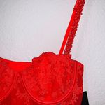 ZARA New Women Red Sexy Embroidered Underwire Corset Size 34B Photo 8