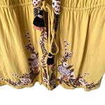 Anthropologie Duet Yellow Embroidered Beaded Tassel Caftan Swim Beach Cover-Up Photo 5