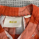 Anthropologie Maeve Orange Gingham Blouse XS Photo 3