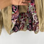 Maestro Tan Linen Blend Pleated Cropped Sleeve 2 Button Jacket Size XL Photo 6