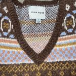 Pink Rose Printed Knitted Vest Photo 1