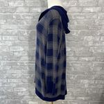 Maurice's Blue and Gray Plaid Hooded Cardigan Photo 2