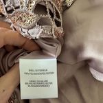 Badgley Mischka NWT BELLE  Rose Gold Sequin Crochet Pink Shift Dress Size 4 Photo 6