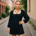 Samantha Treacy Long Sleeve Bubble Hem Dress Navy Size 6 Party Wedding Guest Blue Photo 9