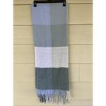 Pashmina  Blue Green Plaid 100% Cashmere Fringe Scarf Outerwear Womens Accessory Photo 4