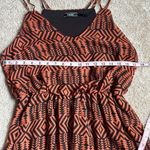 Poetry  Burnt Orange & Brown Chiffon Mini Dress. Size Medium Photo 2