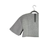 ZARA  Oversized Boxy Plush Crop Top 1/2 Short Sleeves Back Zipper S Grey #3161 Photo 10