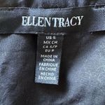 Ellen Tracy  Tape Trim Poplin Oversized Black Blouse Size S Photo 8