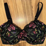 Victoria's Secret  34DDD‎ Very Sexy Push Up black Lace floral bra Leather Photo 0